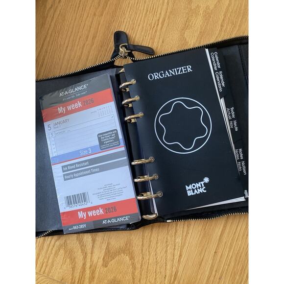 Montblanc Blk Leather Zipper Around Planner/organizer NWT, 4x6 Width 11/2” - Picture 14 of 15